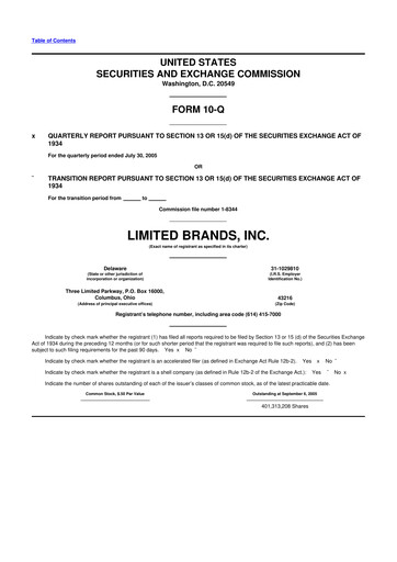 Thumbnail Bath & Body Works 10-Q Quarterly Report FY 