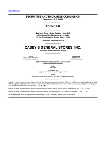 Thumbnail Casey's General Stores
 10-Q Quarterly Report FY 