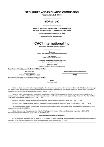 Thumbnail CACI International Inc 10-K Annual Report 