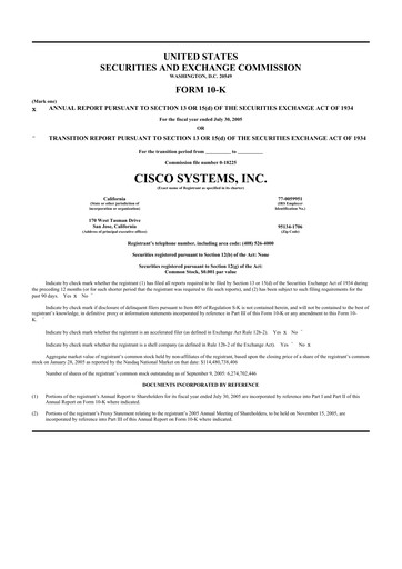 Thumbnail Cisco 10-K Annual Report 