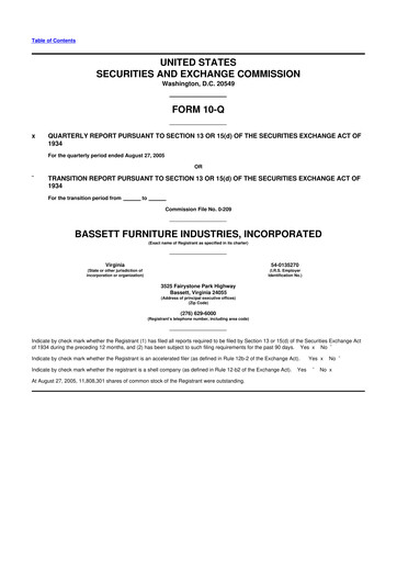 Thumbnail Bassett Furniture 10-Q Quarterly Report FY 