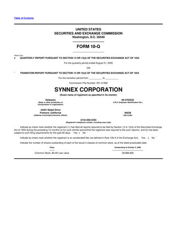 Thumbnail TD Synnex 10-Q Quarterly Report FY 
