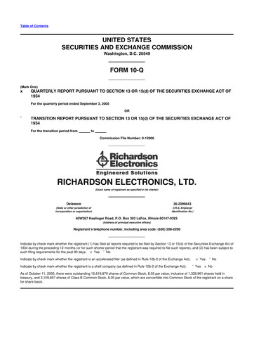 Thumbnail Richardson Electronics 10-Q Quarterly Report FY 