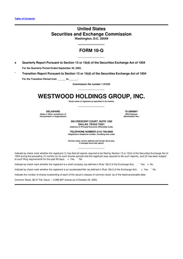Vorschaubild Westwood Holdings Group 10-Q Quartalsbericht  