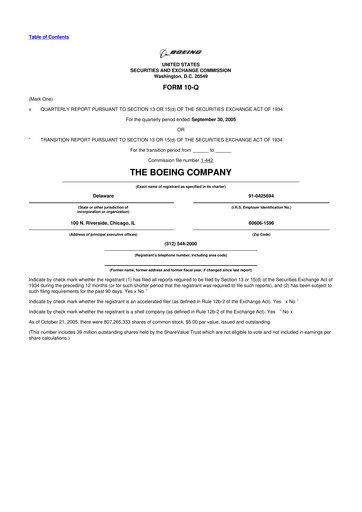 Thumbnail Boeing 10-Q Quarterly Report FY 