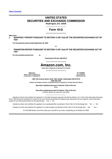Thumbnail Amazon 10-Q Quarterly Report FY 
