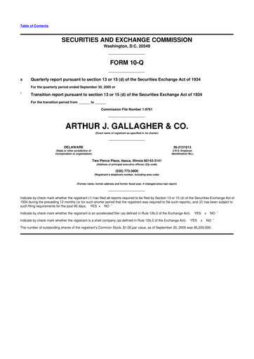 Vorschaubild Arthur J. Gallagher & Co.
 10-Q Quartalsbericht  