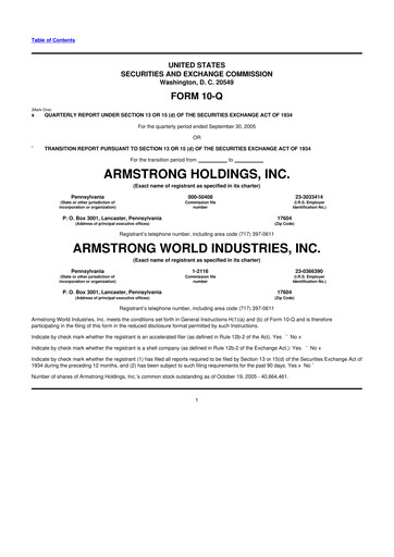 Thumbnail Armstrong World Industries
 10-Q Quarterly Report FY 