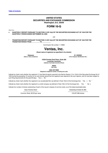 Thumbnail Ventas 10-Q Quarterly Report FY 