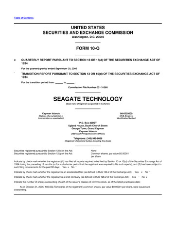 Thumbnail Seagate Technology 10-Q Quarterly Report FY 
