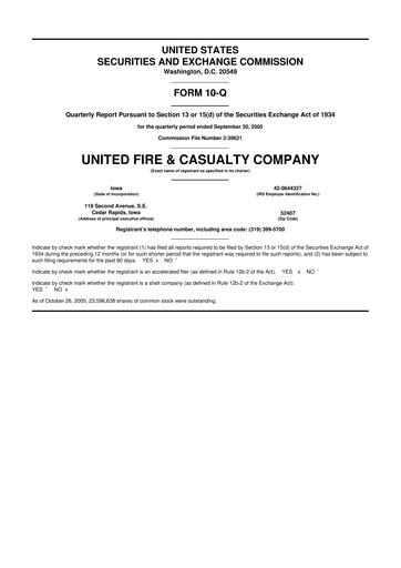 Thumbnail United Fire Group 10-Q Quarterly Report FY 