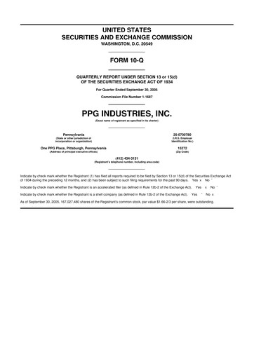 Thumbnail PPG Industries
 10-Q Quarterly Report FY 