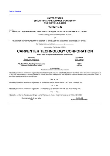 Thumbnail Carpenter Technology 10-Q Quarterly Report FY 