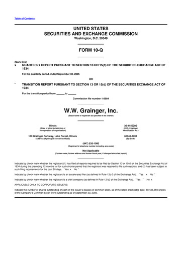 Thumbnail W. W. Grainger
 10-Q Quarterly Report FY 