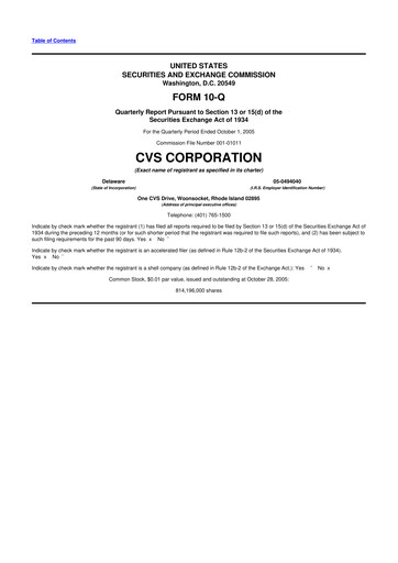 Thumbnail CVS Health 10-Q Quarterly Report FY 