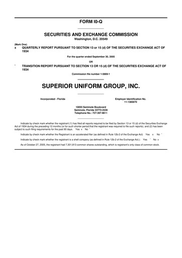 Thumbnail Superior Group of Companies 10-Q Quarterly Report FY 