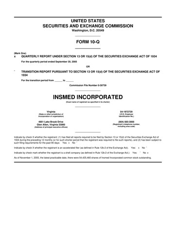 Thumbnail Insmed 10-Q Quarterly Report FY 