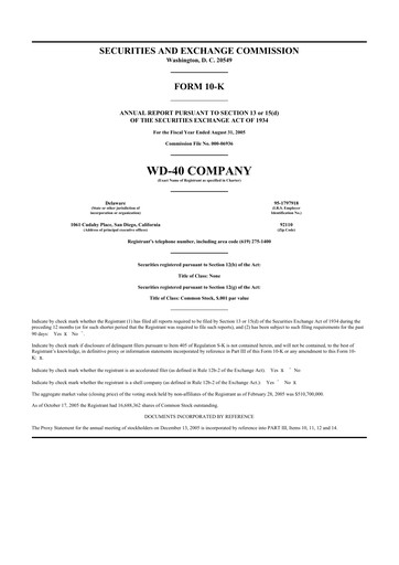 Thumbnail WD-40 Company
 10-K Annual Report 