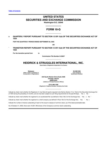 Miniature Heidrick & Struggles

 10-Q Rapport trimestriel  