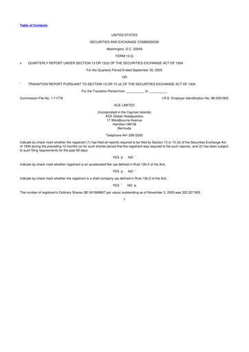 Vorschaubild Chubb 10-Q Quartalsbericht  