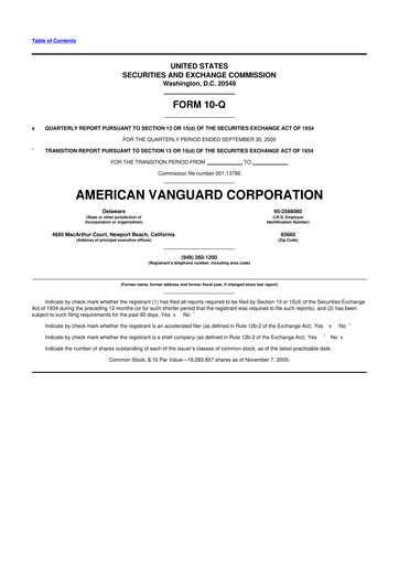 Thumbnail American Vanguard 10-Q Quarterly Report FY 