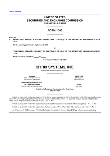 Thumbnail Citrix Systems 10-Q Quarterly Report FY 