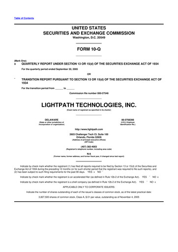 Thumbnail LightPath Technologies 10-Q Quarterly Report FY 