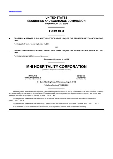 Miniature Sotherly Hotels 10-Q Rapport trimestriel  