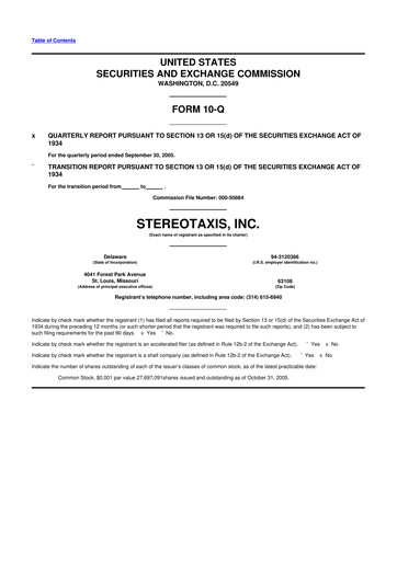 Thumbnail Stereotaxis 10-Q Quarterly Report FY 