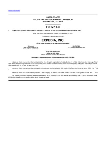 Vorschaubild Expedia Group 10-Q Quartalsbericht  