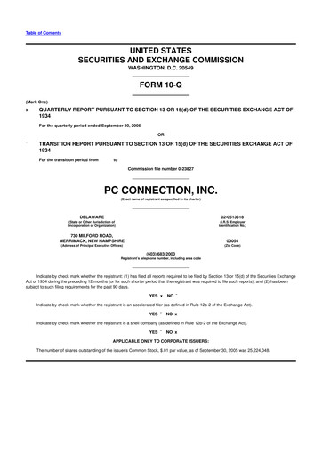 Thumbnail PC Connection
 10-Q Quarterly Report FY 