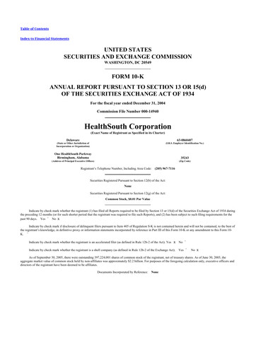 Thumbnail Encompass Health
 10-K Annual Report 