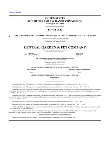 Thumbnail Central Garden & Pet 10-K Annual Report 