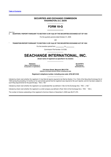 Thumbnail SeaChange International 10-Q Quarterly Report FY 
