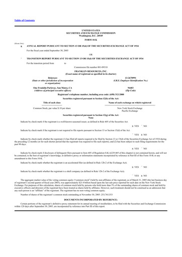 Thumbnail Franklin Resources 10-K Annual Report 