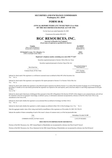 Thumbnail RGC Resources 10-K Annual Report 