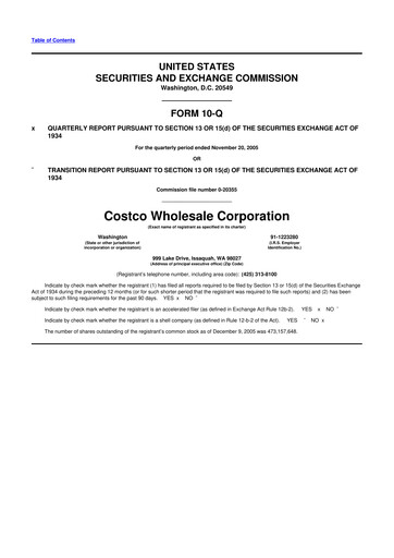 Thumbnail Costco 10-Q Quarterly Report FY 