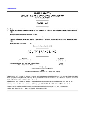 Vorschaubild Acuity Brands
 10-Q Quartalsbericht  