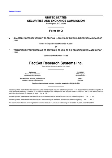 Thumbnail FactSet 10-Q Quarterly Report FY 