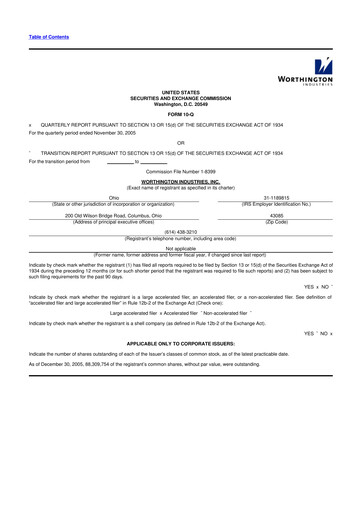 Miniature Worthington Enterprises 10-Q Rapport trimestriel  