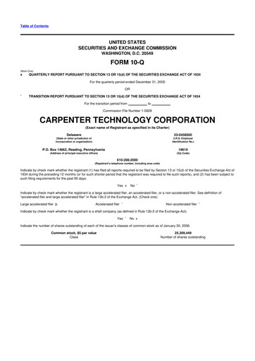 Thumbnail Carpenter Technology 10-Q Quarterly Report FY 