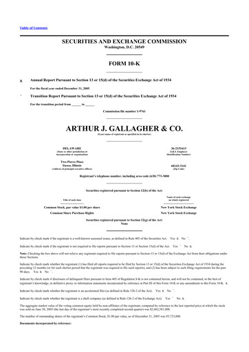 Thumbnail Arthur J. Gallagher & Co.
 10-K Annual Report 