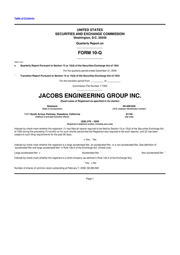 Thumbnail Jacobs Engineering 10-Q Quarterly Report FY 