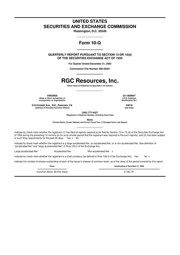 Thumbnail RGC Resources 10-Q Quarterly Report FY 
