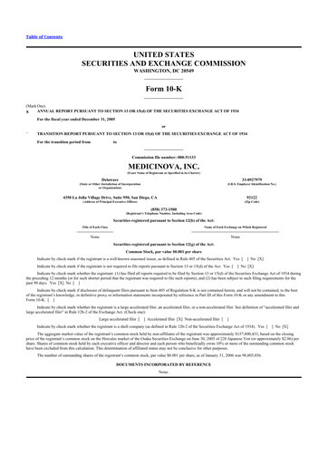 Thumbnail MediciNova 10-K Annual Report 