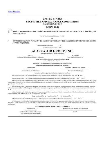 Thumbnail Alaska Airlines
 10-K Annual Report 