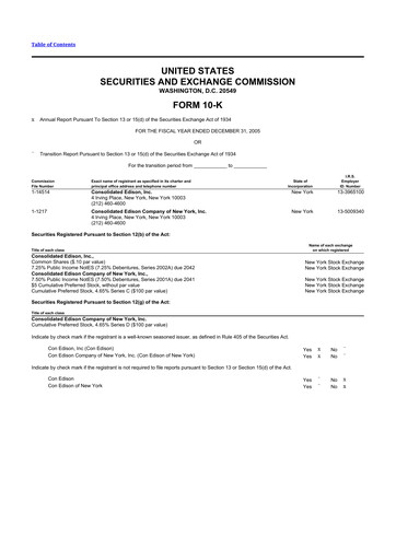 Thumbnail Consolidated Edison 10-K Annual Report 