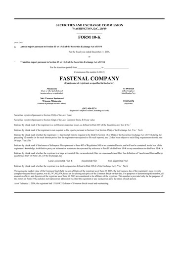 Thumbnail Fastenal 10-K Annual Report 