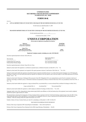 Thumbnail Unisys 10-K Annual Report 