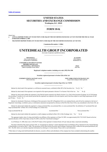 Thumbnail UnitedHealth 10-K Annual Report 